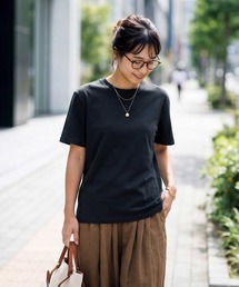 薄手スムースクルーネックTシャツ
