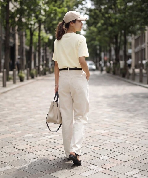 STYLE DELI（スタイルデリ）の「薄手スムースクルーネックTシャツ（Tシャツ/カットソー・レディース・イエロー/ブラック/ピンク/ホワイト・FREE）」の11枚目の写真