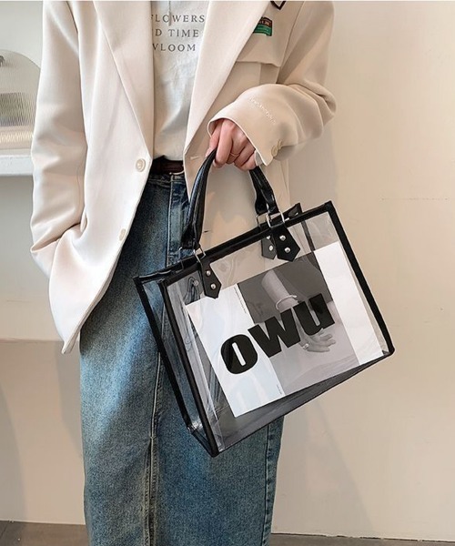 Miniministore(ミニミニストア)の「ロゴクリアバッグ PVCトートバッグ透明(トートバッグ・レディース・ホワイト/クリア/ブラック・FREE)」の5枚目の写真