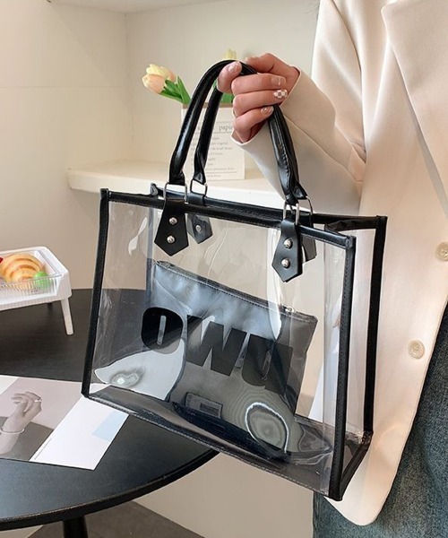 Miniministore(ミニミニストア)の「ロゴクリアバッグ PVCトートバッグ透明(トートバッグ・レディース・ホワイト/クリア/ブラック・FREE)」の6枚目の写真