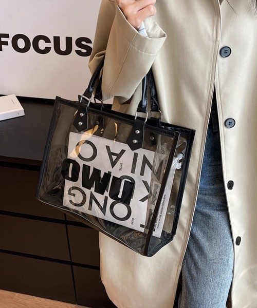 Miniministore(ミニミニストア)の「ロゴクリアバッグ PVCトートバッグ透明(トートバッグ・レディース・ホワイト/クリア/ブラック・FREE)」の9枚目の写真
