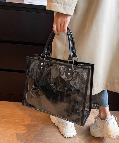 Miniministore(ミニミニストア)の「ロゴクリアバッグ PVCトートバッグ透明(トートバッグ・レディース・ホワイト/クリア/ブラック・FREE)」の11枚目の写真