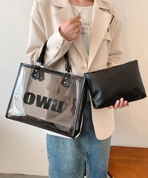 Miniministore(ミニミニストア)の「ロゴクリアバッグ PVCトートバッグ透明(トートバッグ・レディース・ホワイト/クリア/ブラック・FREE)」の12枚目の写真