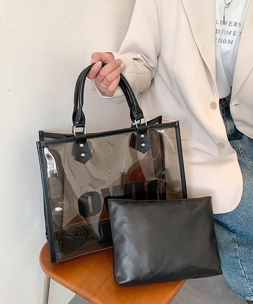 Miniministore(ミニミニストア)の「ロゴクリアバッグ PVCトートバッグ透明(トートバッグ・レディース・ホワイト/クリア/ブラック・FREE)」の13枚目の写真