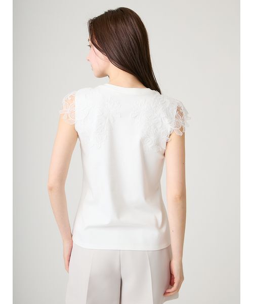 CELFORD(セルフォード)の「【接触冷感】レースショルダーカットソー(Tシャツ/カットソー・レディース・ライトピンク/オフホワイト/グレー・F)」の6枚目の写真