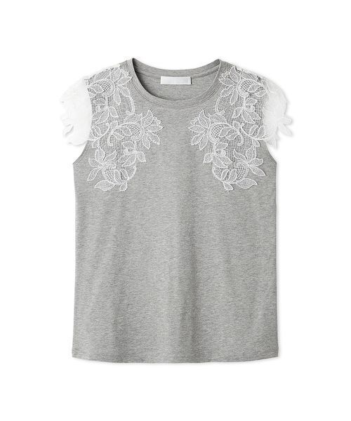 CELFORD(セルフォード)の「【接触冷感】レースショルダーカットソー(Tシャツ/カットソー・レディース・ライトピンク/オフホワイト/グレー・F)」の14枚目の写真
