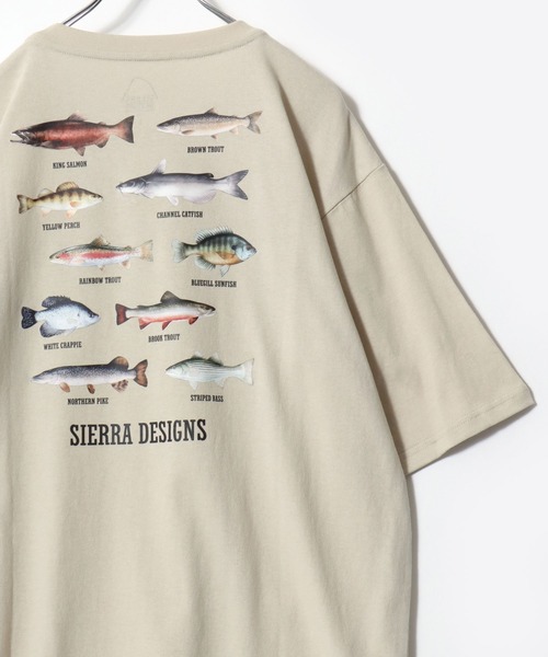 SIERRA DESIGNS(シェラデザイン)の「2026SS SIERRA DESIGNS/シェラデザイン フィッシュイラストバックプリント 半袖Tシャツ レディース メンズ(Tシャツ/カットソー・メンズ・ブラック/ベージュ/ホワイト・LL/L/M)」の12枚目の写真