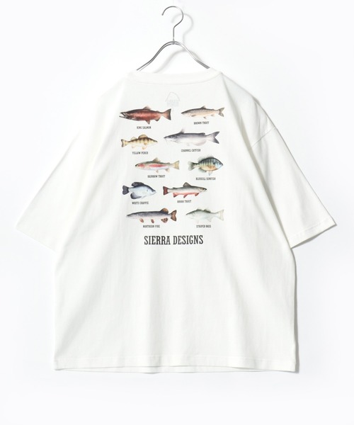 SIERRA DESIGNS(シェラデザイン)の「2026SS SIERRA DESIGNS/シェラデザイン フィッシュイラストバックプリント 半袖Tシャツ レディース メンズ(Tシャツ/カットソー・メンズ・ブラック/ベージュ/ホワイト・LL/L/M)」の6枚目の写真