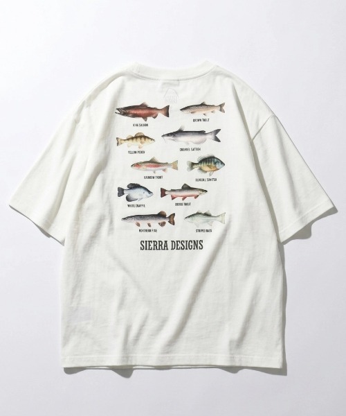 SIERRA DESIGNS(シェラデザイン)の「2026SS SIERRA DESIGNS/シェラデザイン フィッシュイラストバックプリント 半袖Tシャツ レディース メンズ(Tシャツ/カットソー・メンズ・ブラック/ベージュ/ホワイト・LL/L/M)」の14枚目の写真