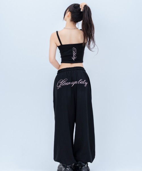 INTER FACTORY(インターファクトリー)の「AIRI ストーンコード刺繍スウェットパンツ(その他パンツ・レディース・グレー/ブラック・FREE)」の9枚目の写真