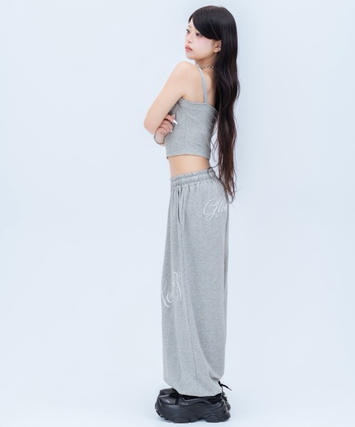 INTER FACTORY(インターファクトリー)の「AIRI ストーンコード刺繍スウェットパンツ(その他パンツ・レディース・グレー/ブラック・FREE)」の12枚目の写真