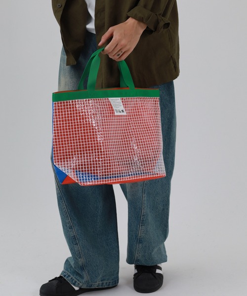 C&X MARKET(シーアンドエックスマーケット)の「C&X MARKET グリッド トートバッグ(トートバッグ・メンズ・レッド/ブルー・ONE SIZE)」の10枚目の写真