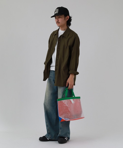 C&X MARKET(シーアンドエックスマーケット)の「C&X MARKET グリッド トートバッグ(トートバッグ・メンズ・レッド/ブルー・ONE SIZE)」の9枚目の写真
