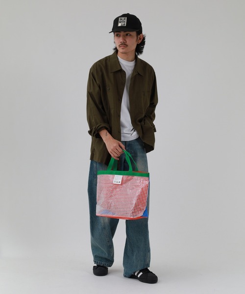 C&X MARKET(シーアンドエックスマーケット)の「C&X MARKET グリッド トートバッグ(トートバッグ・メンズ・レッド/ブルー・ONE SIZE)」の8枚目の写真