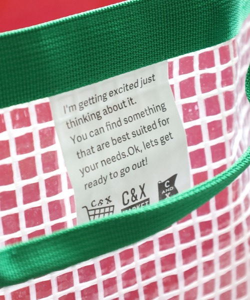 C&X MARKET(シーアンドエックスマーケット)の「C&X MARKET グリッド トートバッグ(トートバッグ・メンズ・レッド/ブルー・ONE SIZE)」の20枚目の写真
