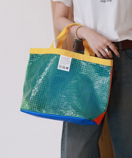 C&X MARKET(シーアンドエックスマーケット)の「C&X MARKET グリッド トートバッグ(トートバッグ・メンズ・レッド/ブルー・ONE SIZE)」の15枚目の写真