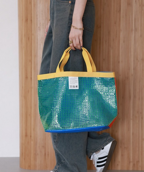 C&X MARKET(シーアンドエックスマーケット)の「C&X MARKET グリッド トートバッグ(トートバッグ・メンズ・レッド/ブルー・ONE SIZE)」の14枚目の写真