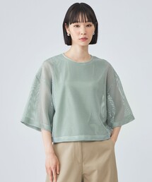 メッシュクロップドトップス