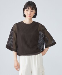 メッシュクロップドトップス