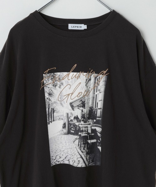 LEPSIM(レプシィム)の「シアーレースレイヤードT 887658(Tシャツ/カットソー・レディース・チャコールグレー/オフホワイト/ライトブルー/ブラック・FREE)」の6枚目の写真