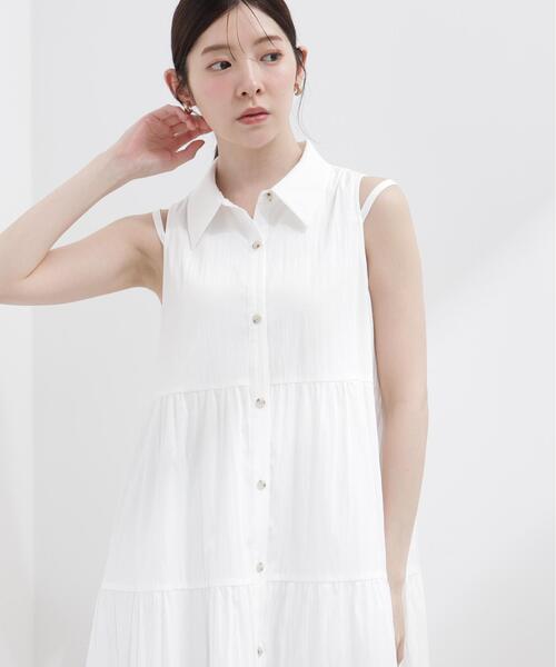 PROPORTION BODY DRESSING(プロポーションボディドレッシング)の「<E>ノースリーブシャツミニワンピース / 1216247602(ワンピース・レディース・ホワイト/ブルー・FREE)」の3枚目の写真