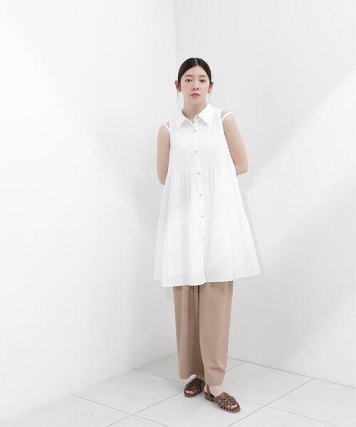 PROPORTION BODY DRESSING(プロポーションボディドレッシング)の「<E>ノースリーブシャツミニワンピース / 1216247602(ワンピース・レディース・ホワイト/ブルー・FREE)」の5枚目の写真