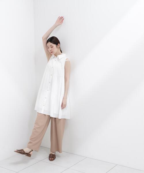 PROPORTION BODY DRESSING(プロポーションボディドレッシング)の「<E>ノースリーブシャツミニワンピース / 1216247602(ワンピース・レディース・ホワイト/ブルー・FREE)」の6枚目の写真