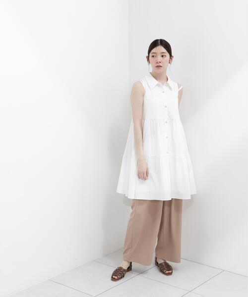 PROPORTION BODY DRESSING(プロポーションボディドレッシング)の「<E>ノースリーブシャツミニワンピース / 1216247602(ワンピース・レディース・ホワイト/ブルー・FREE)」の7枚目の写真