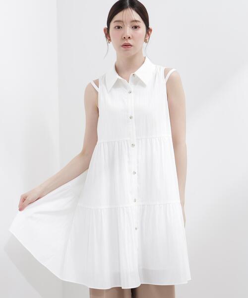 PROPORTION BODY DRESSING(プロポーションボディドレッシング)の「<E>ノースリーブシャツミニワンピース / 1216247602(ワンピース・レディース・ホワイト/ブルー・FREE)」の8枚目の写真