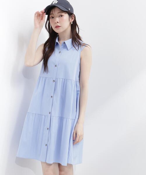 PROPORTION BODY DRESSING(プロポーションボディドレッシング)の「<E>ノースリーブシャツミニワンピース / 1216247602(ワンピース・レディース・ホワイト/ブルー・FREE)」の12枚目の写真