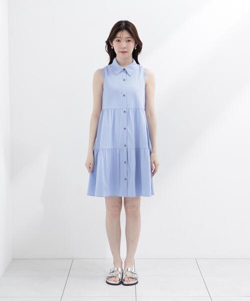 PROPORTION BODY DRESSING(プロポーションボディドレッシング)の「<E>ノースリーブシャツミニワンピース / 1216247602(ワンピース・レディース・ホワイト/ブルー・FREE)」の16枚目の写真