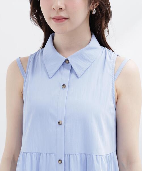 PROPORTION BODY DRESSING(プロポーションボディドレッシング)の「<E>ノースリーブシャツミニワンピース / 1216247602(ワンピース・レディース・ホワイト/ブルー・FREE)」の19枚目の写真