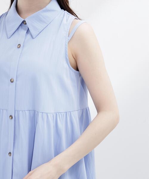 PROPORTION BODY DRESSING(プロポーションボディドレッシング)の「<E>ノースリーブシャツミニワンピース / 1216247602(ワンピース・レディース・ホワイト/ブルー・FREE)」の20枚目の写真