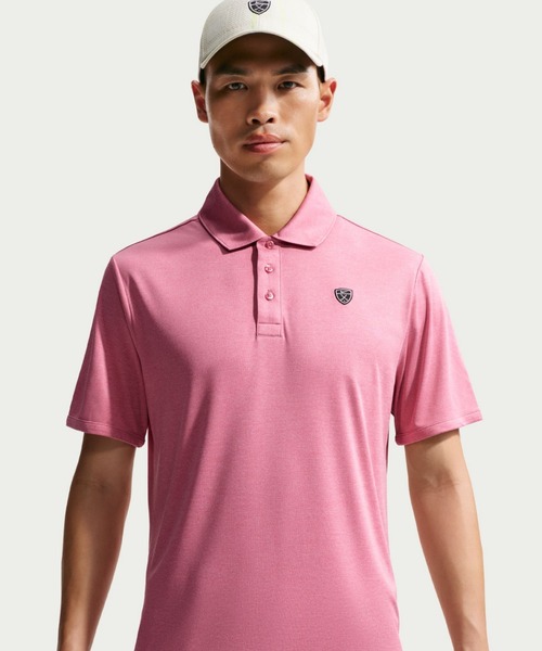 NIKE GOLF ポロシャツ ピンク 刺繍ロゴ 半袖 DRY-FIT 古着 M ナイキ パー メンズ Dri-FIT ゴルフポロ / Nike Par Men's Dri-FIT