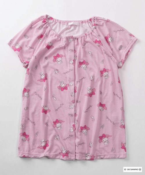 sanrio(サンリオ)の「【52】【Sanrio/サンリオ】マイメロディ クロミ 総柄 ルームウェア/パジャマ/ナイトウェア/半袖スモック&クロップドパンツ/セットアップ/2点セット/レディース(ルームウェア/パジャマ・レディース・ピンク系その他/グレー/サックスブルー/ピンク・M/L)」の11枚目の写真