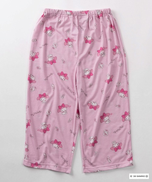 sanrio(サンリオ)の「【52】【Sanrio/サンリオ】マイメロディ クロミ 総柄 ルームウェア/パジャマ/ナイトウェア/半袖スモック&クロップドパンツ/セットアップ/2点セット/レディース(ルームウェア/パジャマ・レディース・ピンク系その他/グレー/サックスブルー/ピンク・M/L)」の9枚目の写真