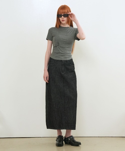 GENERAL IDEA(ジェネラルアイデア)の「【GENERAL IDEA】デニムマキシスカート / DENIM MAXI SKIRT(デニムスカート・レディース・ブラック/スカイブルー・L/M/S)」の6枚目の写真