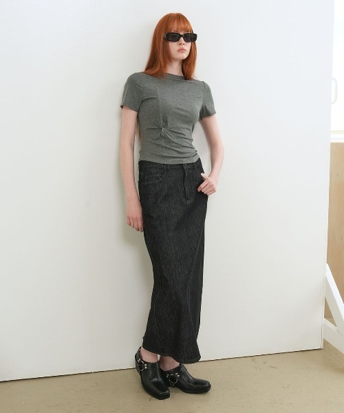 GENERAL IDEA(ジェネラルアイデア)の「【GENERAL IDEA】デニムマキシスカート / DENIM MAXI SKIRT(デニムスカート・レディース・ブラック/スカイブルー・L/M/S)」の7枚目の写真