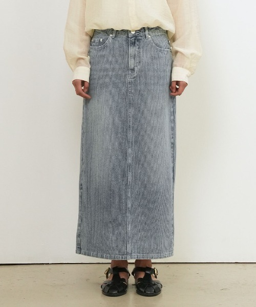 GENERAL IDEA(ジェネラルアイデア)の「【GENERAL IDEA】デニムマキシスカート / DENIM MAXI SKIRT(デニムスカート・レディース・ブラック/スカイブルー・L/M/S)」の10枚目の写真