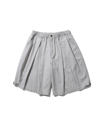 Cross Pleated Chino Half Pants - Light Grey