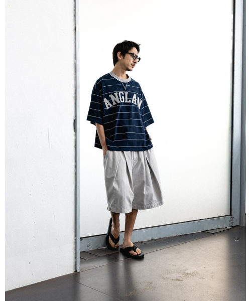 ANGLAN(アングラン)の「Cross Pleated Chino Half Pants - Light Grey(その他パンツ・メンズ・その他・ONE SIZE)」の3枚目の写真