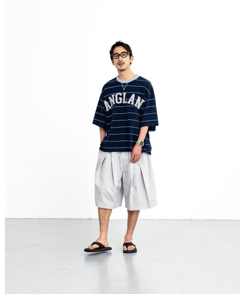 ANGLAN(アングラン)の「Cross Pleated Chino Half Pants - Light Grey(その他パンツ・メンズ・その他・ONE SIZE)」の5枚目の写真