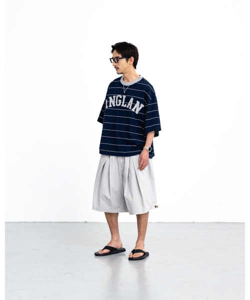 ANGLAN(アングラン)の「Cross Pleated Chino Half Pants - Light Grey(その他パンツ・メンズ・その他・ONE SIZE)」の6枚目の写真