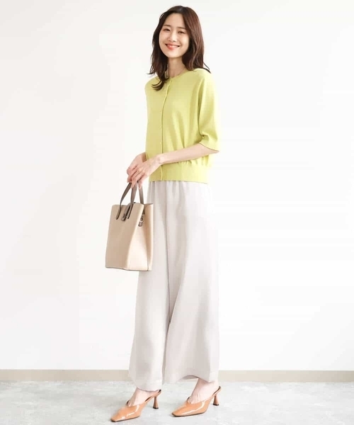 MK MICHEL KLEIN（エムケーミッシェルクラン）の「[接触冷感/洗える]リラクシーサテンワイドパンツ（その他パンツ・レディース・グレイッシュベージュ/ブラウン・38）」の18枚目の写真