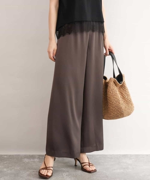 MK MICHEL KLEIN（エムケーミッシェルクラン）の「[接触冷感/洗える]リラクシーサテンワイドパンツ（その他パンツ・レディース・グレイッシュベージュ/ブラウン・38）」の19枚目の写真