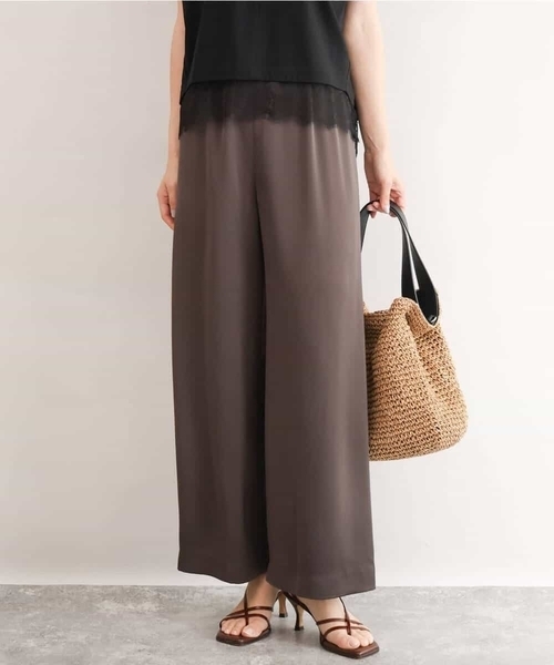 MK MICHEL KLEIN（エムケーミッシェルクラン）の「[接触冷感/洗える]リラクシーサテンワイドパンツ（その他パンツ・レディース・グレイッシュベージュ/ブラウン・38）」の20枚目の写真