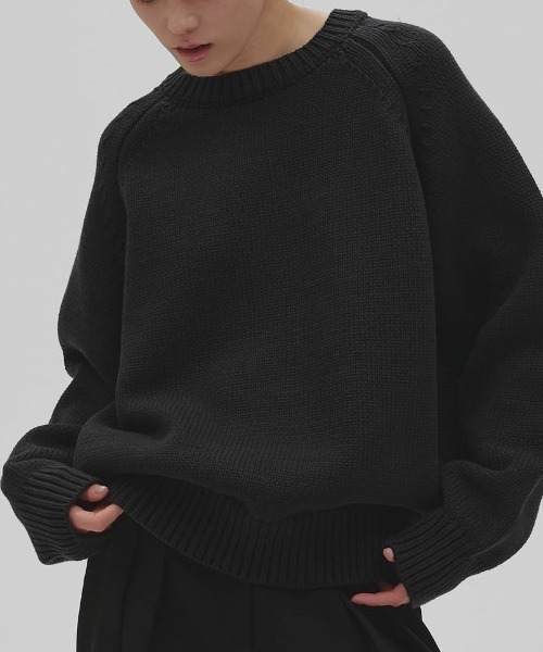 TODAYFUL(トゥデイフル)の「【TODAYFUL/トゥデイフル】Raglan Knit Pullover/ラグランニットプルオーバー(ニット/セーター・レディース・ブラック/ブラウン・FREE)」の2枚目の写真