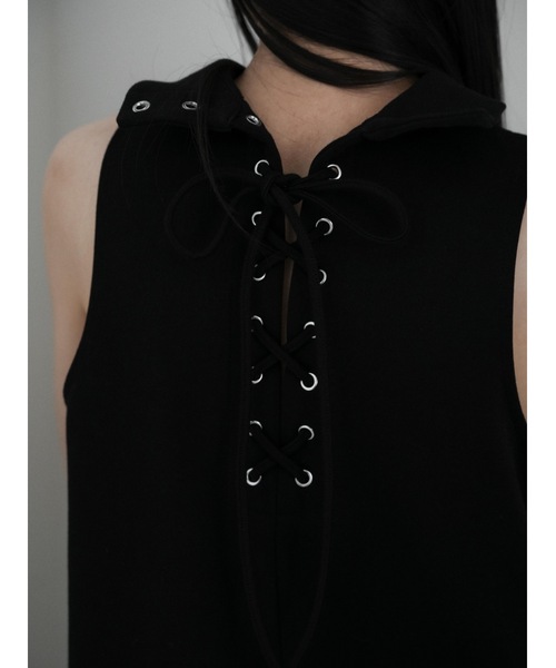 Katrin TOKYO(カトリーントーキョー)の「lace-up cocoon onepiece(ワンピース・レディース・ブラック/パープル系・FREE/XS)」の13枚目の写真