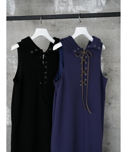 Katrin TOKYO(カトリーントーキョー)の「lace-up cocoon onepiece(ワンピース・レディース・ブラック/パープル系・FREE/XS)」の6枚目の写真