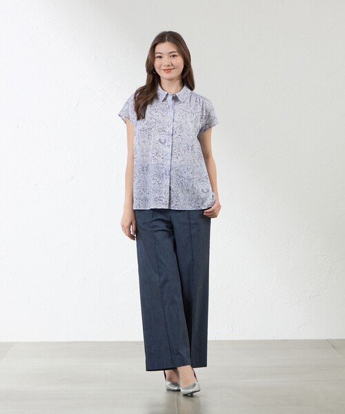 amaca(アマカ)の「【LIBERTY】Indigo Morris シャツカラーブラウス(シャツ/ブラウス・レディース・ネイビー・40/38)」の10枚目の写真